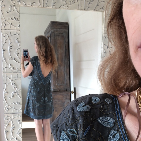 Rachael embroidered low back mini dress - Picture 3 of 10